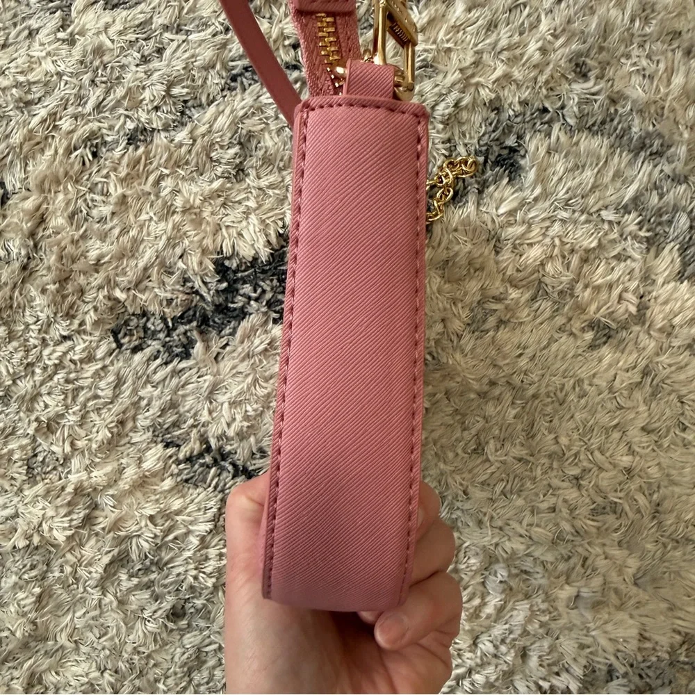 Anne Klein Pink Shoulder Bag with Gold Chain